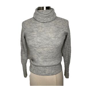 Quince Sweater Turtleneck Ribbed Cozy Basic XS Alpaca Wool Blend Pullover Gray